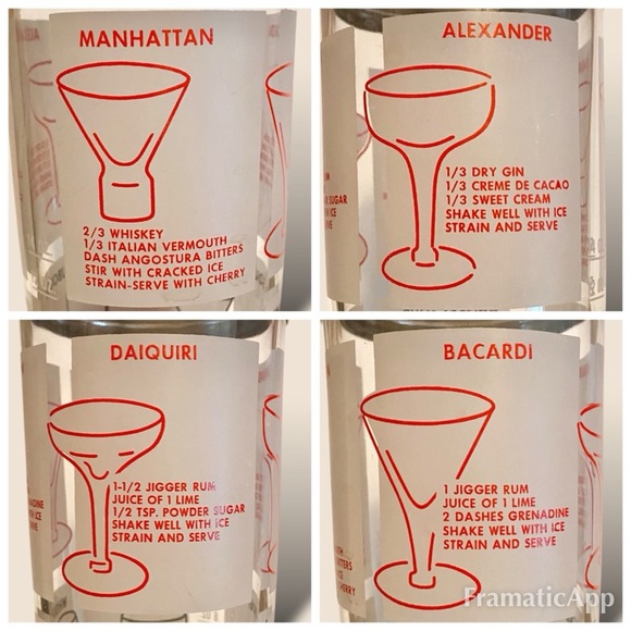 Vintage Cocktail Shaker Frosted Glass Art Deco Red & Black MCM Bar Retro AS IS - Picture 5 of 11